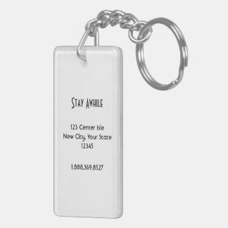 Llavero Negocio de Personalizado blanco sólido
