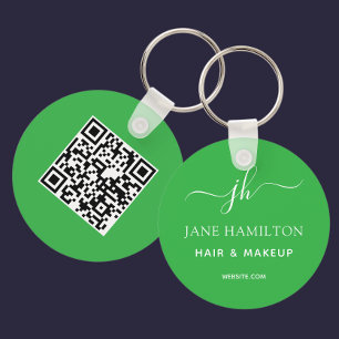 Llavero Negocio promocional de código QR verde