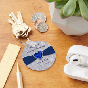 Llavero Negrita Damask 45º Aniversario Boda Cadena de clav