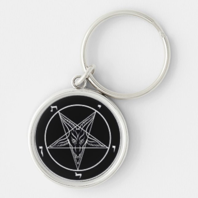 Llavero negro de Baphomet (Frente)