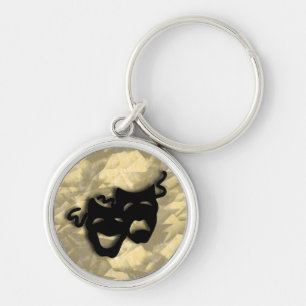 Llavero negro de las máscaras de la comedia y de