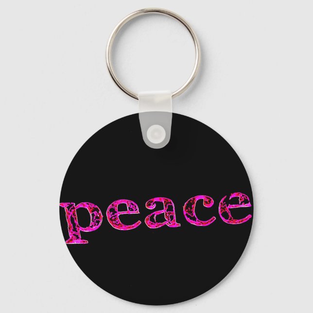 Llavero negro de paz rosa (Anverso)
