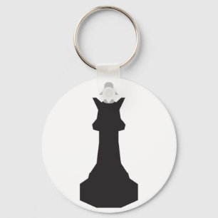 Llavero negro del pedazo de ajedrez