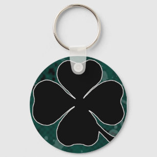 Llavero negro del trébol