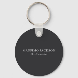 Llavero Negro Mate Profesional Sencillo Moderno Elegante