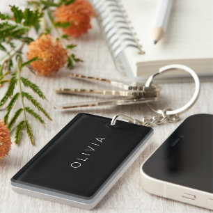 Llavero Negro Minimalista moderno personalizado