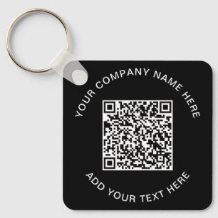 Llavero Negro promocional de código QR moderno