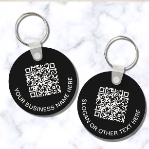 Llavero Negro promocional de código QR moderno