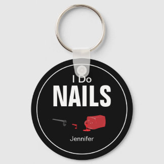 Llavero Negro Rojo Moderno I Do Nails (Técnico de uñas)
