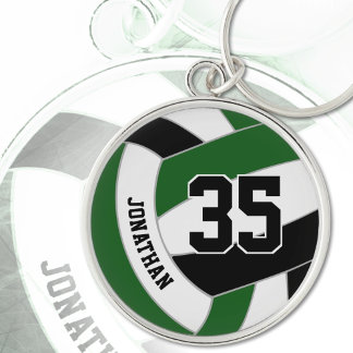 Llavero negro verde su equipo colores personalizado voleib