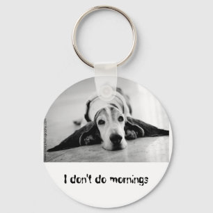 Llavero negro y blanco de Basset Hound