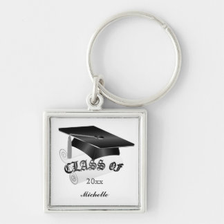 Llavero negro y de plata de la graduación