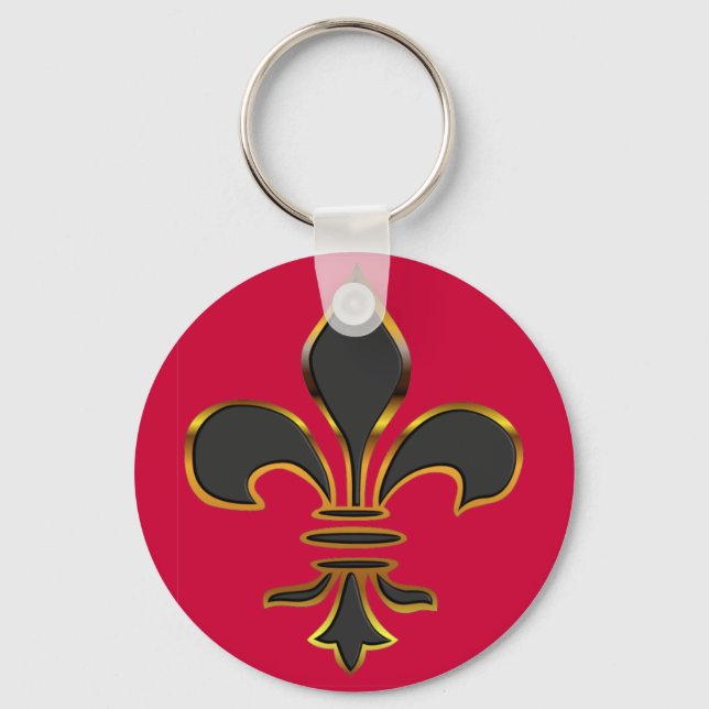 Llavero Negro y oro Fleur-de-lis...KeyChain (Anverso)