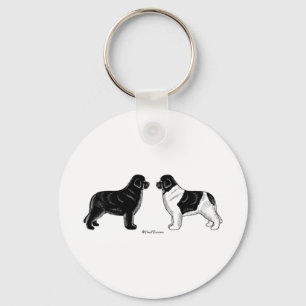 Llavero Negro y perros de Landseer Terranova