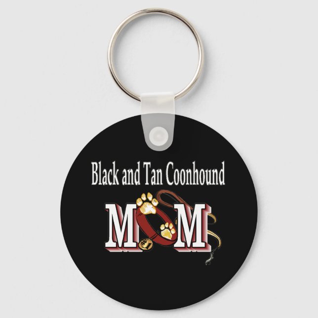 Llavero Negro y Tan Coonhound Dog MOM (Anverso)