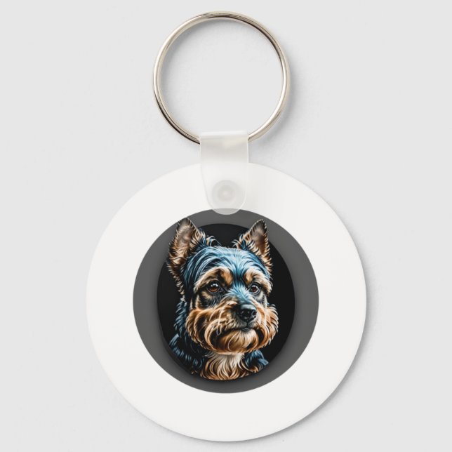 Llavero negro yorkshire terrier (Anverso)