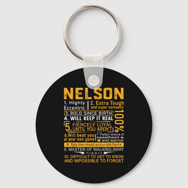 Llavero Nelson Name Shirt D Nelson Last Name  (Anverso)