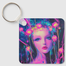 Llavero Neon Alien Goddess