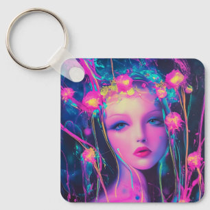 Llavero Neon Alien Goddess