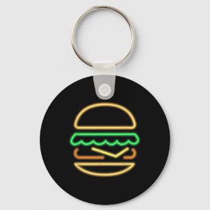 Llavero Neón de hamburguesa - Estilo de un Rótulo retro ne
