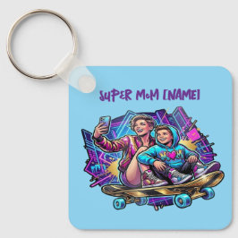 Llavero Neon Drive Keychain: Mother & Son Skate Gift