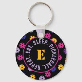 Llavero Neon en pickleball negro, con