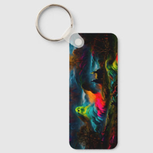 Llavero Neon Ghosts en un entorno de fantasía