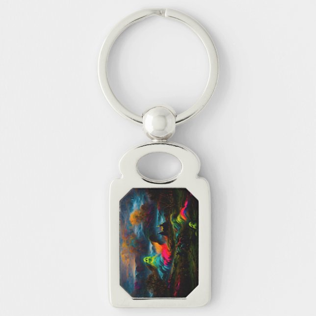 Llavero Neon Ghosts en un entorno de fantasía (Anverso)