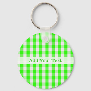 Llavero Neon Green Gingham Pattern de Shirley Taylor