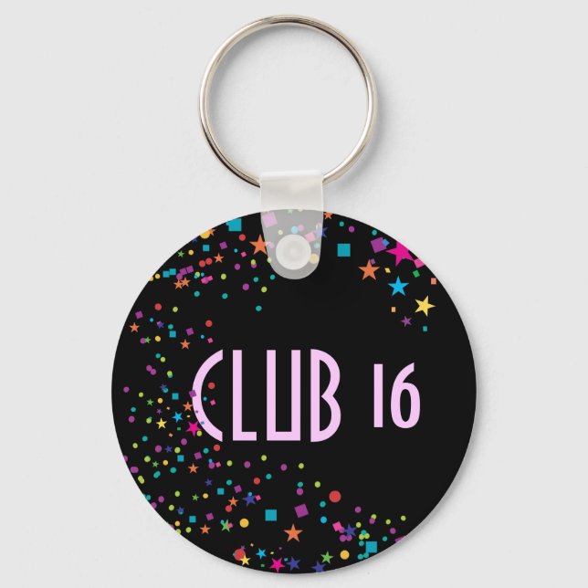 Llavero Neon Lights Sweet 16 Club Party Favor Keychain (Anverso)