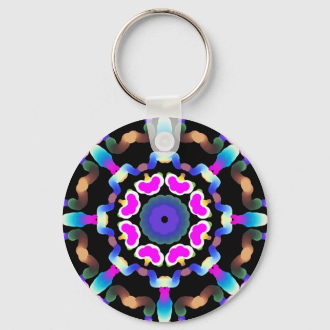 Llavero *~* Neon Mandala meditativo espiritual (Anverso)