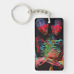Llavero Neon Skeleton Embrace Art Fusion