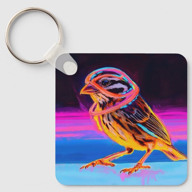 Llavero Neon Sparrow con acentos brillantes (Anverso)