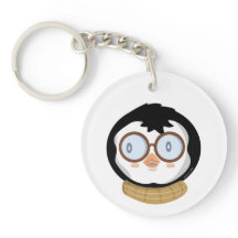Nerdy Penguin Boy Acrílico Keychain