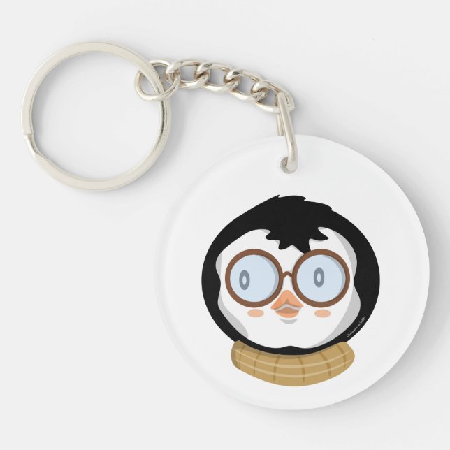 Llavero Nerdy Penguin Boy Acrílico Keychain (Frente)