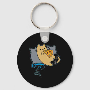 Llavero Nerdy Pizza comiendo juego de gatos en pausa