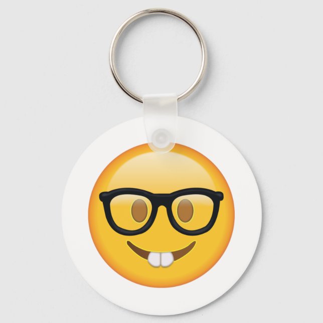 Llavero Nervio con gafas - Emoji (Anverso)