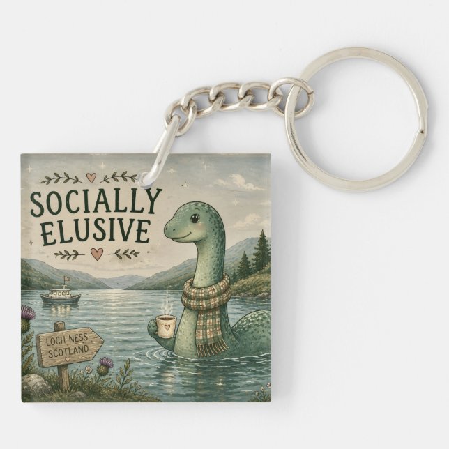 Llavero Nessie esquiva socialmente críptido acogedor Loch  (Atrás)