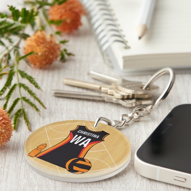 Llavero Netball personalizado único (Frente Derecha)