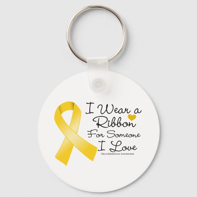 Llavero Neuroblastoma Ribbon Alguien Que Me Ama (Anverso)