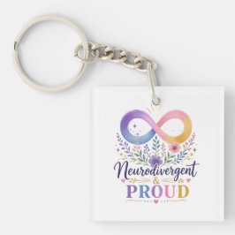 Llavero Neurodivergente y Orgulloso Infinito Arcoíris