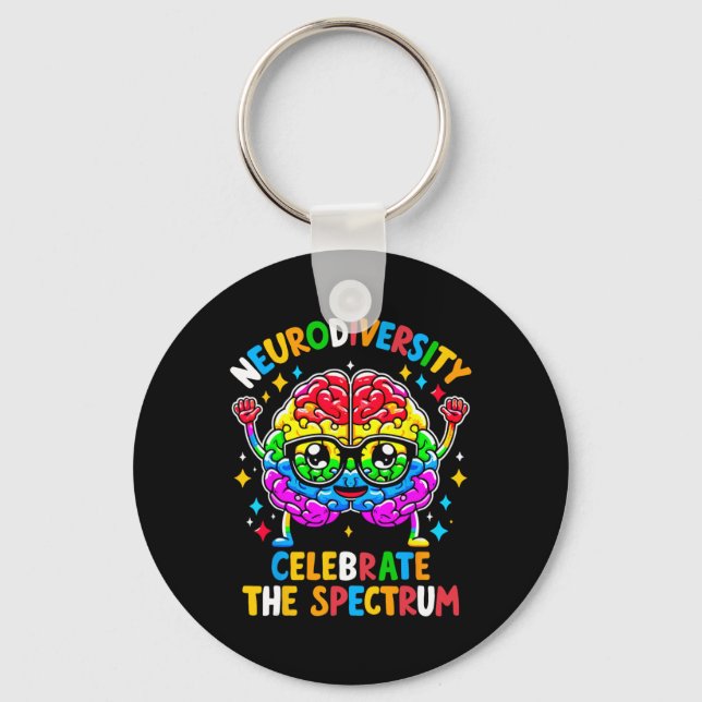 Llavero Neurodiversidad Autismo cerebral Conciencia (Anverso)