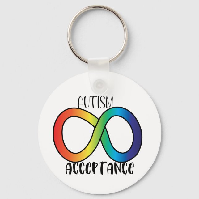 Llavero Neurodiversity Autism Acceptance Rainbow (Anverso)
