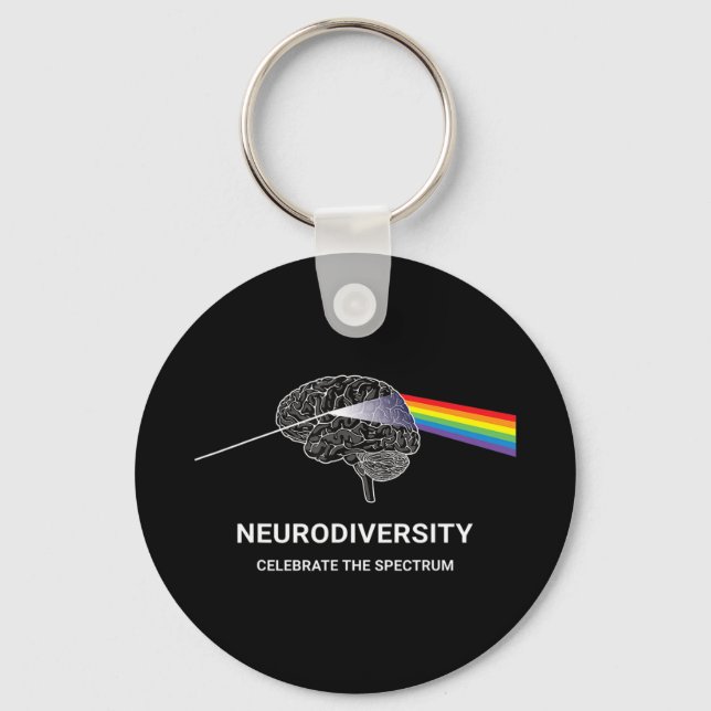 Llavero Neurodiversity Autism Spectrum ASD ADHD Rainbow Br (Anverso)