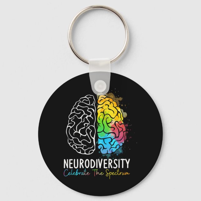 Llavero Neurodiversity Autism Spectrum ASD ADHD Rainbow Br (Anverso)