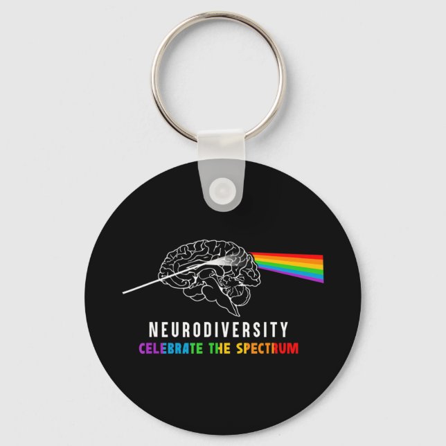 Llavero Neurodiversity, Celebrate The Spectrum. The brain  (Anverso)