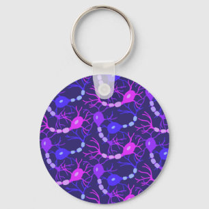 Llavero Neuronas Conectadas Neon Morado