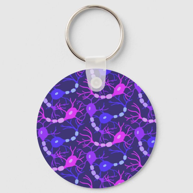 Llavero Neuronas conectadas Neon Purple (Anverso)