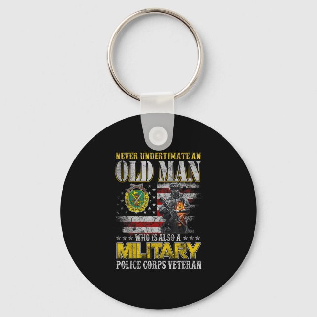 Llavero Never Underestimate Old Man Military Lice Veterans (Anverso)