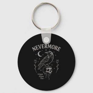 Llavero Nevermore Raven Skull Art, Gothic Edgar Allan Poe